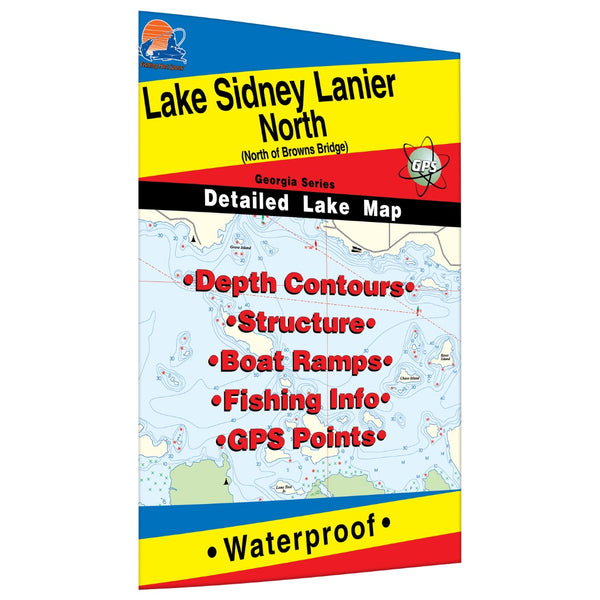 Lake Sidney Lanier North Fishing Map (North of Browns Bridge) Fishing Hot Spots
