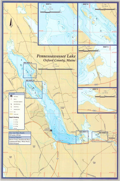 PENNESSAWASSEE (NORWAY LK) MAP Fishing Hot Spots