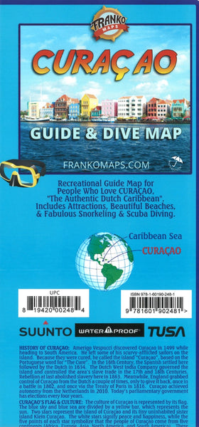 Caribbean Map - Curacao Guide & Dive, lam. 2017 Frankos Maps Ltd.
