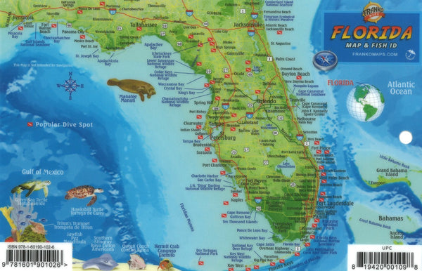 Franko's Florida : mini map & coral reef creatures identification guide Frankos Maps Ltd.