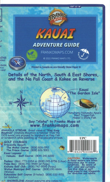 Kauai Adventure Guide Map Frankos Maps Ltd.
