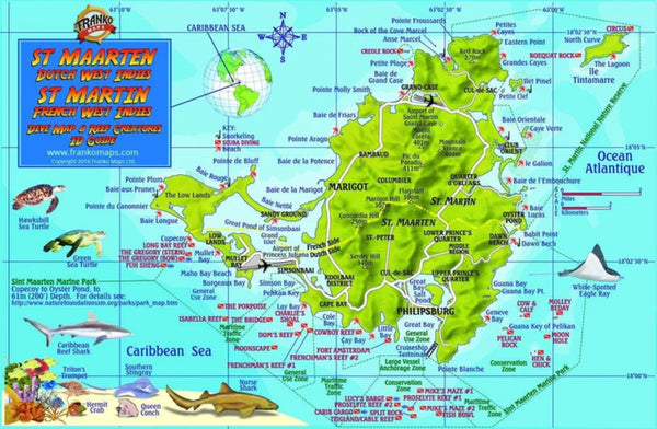 Caribbean Fish Card - St. Martin 2018 Frankos Maps Ltd.
