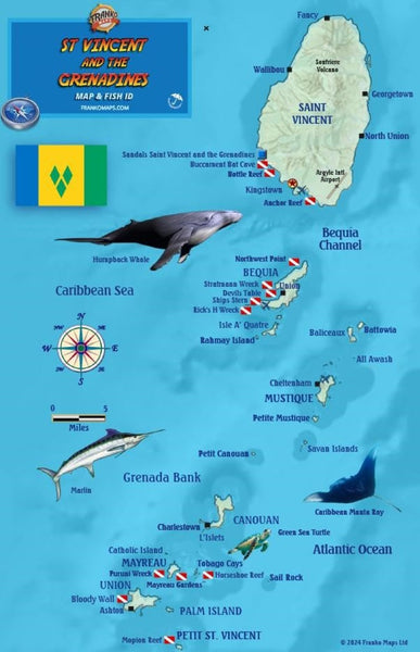 St. Vincent and the Grenadines Map & Fish ID Frankos Maps Ltd.