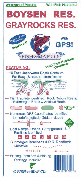 Boysen Reservoir Fishing Map Fish-n-Map Company