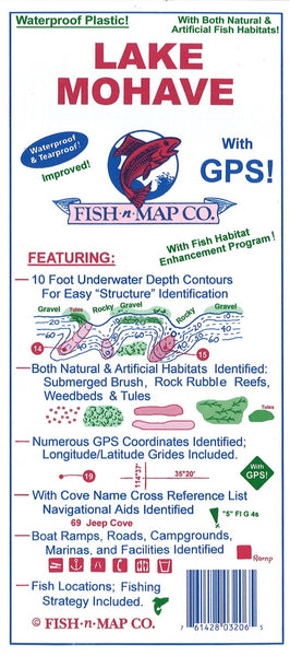 Lake Mohave Fishing Map Fish-n-Map Company