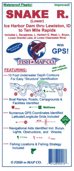 Snake River, Idaho Fishing Map Fish-n-Map Company