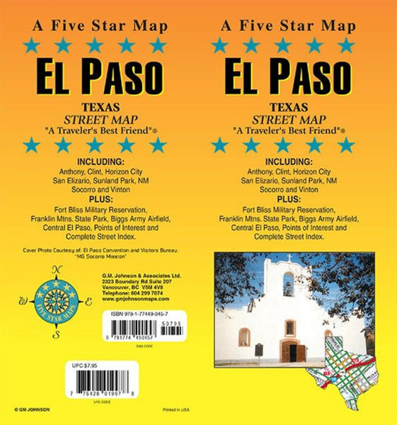 El Paso City Map Five Star Maps Inc