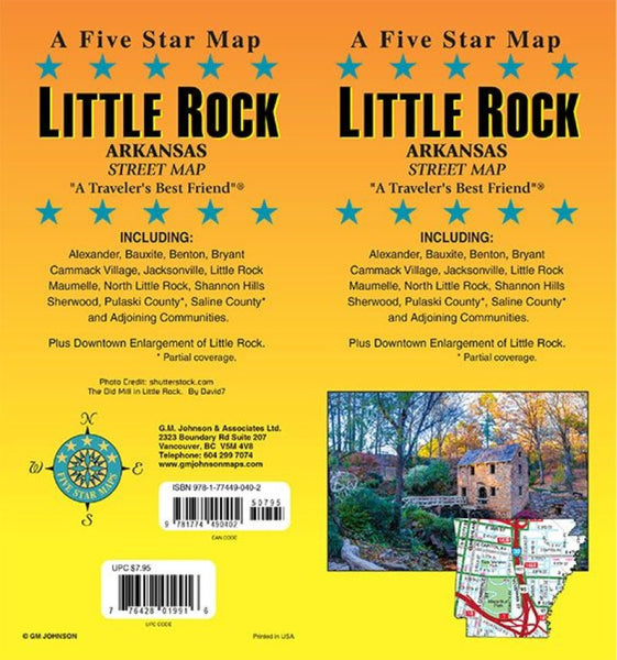 Little Rock, Arkansas Street Map Five Star Maps Inc