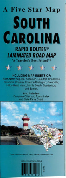 South Carolina : Rapid Routes : laminated road map Five Star Maps Inc
