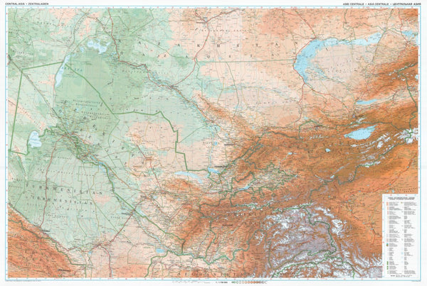 Asia, Central Geographical Wall Map GiziMap