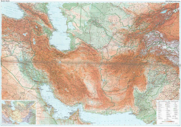 Silk Road Countries Geographical Map (flat) GiziMap