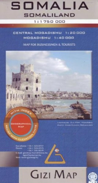 Somalia 1:1,750,000 geographical map (flat) GiziMap