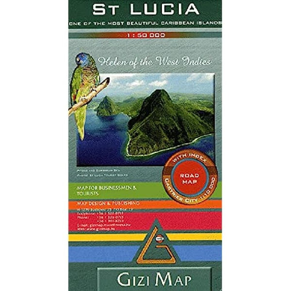 St. Lucia Road Wall Map GiziMap