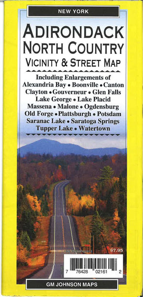 Adirondack Region / North Country New York State, New York Regional Map GM Johnson