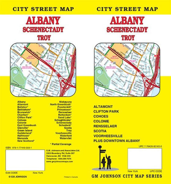 Albany / Schenectady / Troy, New York Street Map GM Johnson