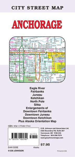 Anchorage, Alaska Street Map GM Johnson