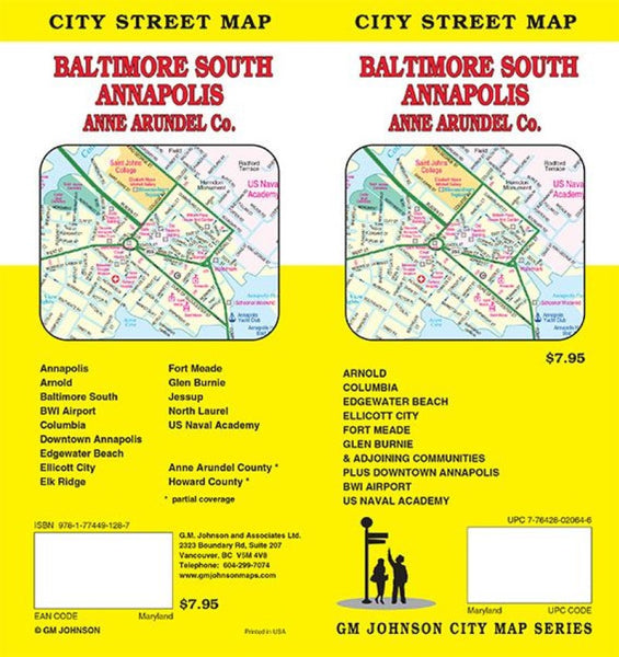 Annapolis : Baltimore south : Anne Arundel co. : city street map GM Johnson
