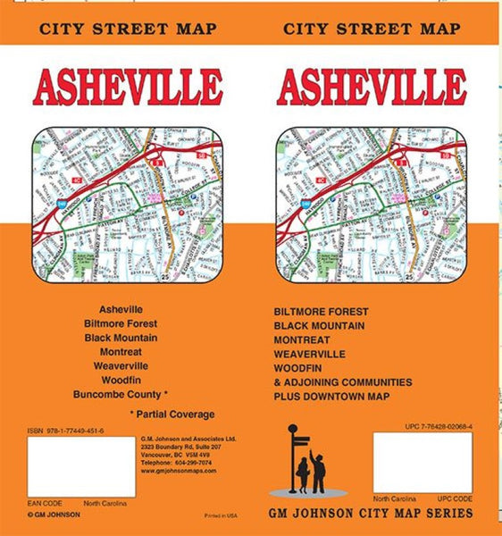 Asheville, North Carolina, Street Map GM Johnson