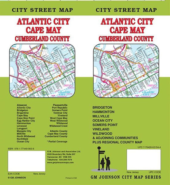 Atlantic City / Cape May / Cumberland County, New Jersey Street Map GM Johnson