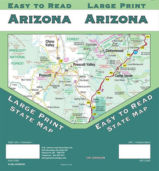Arizona : state map : large print GM Johnson