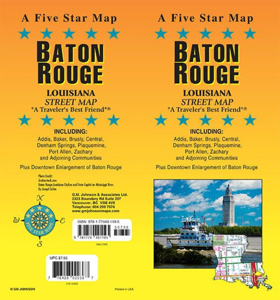 Baton Rouge, Louisiana Street Map Five Star Maps Inc