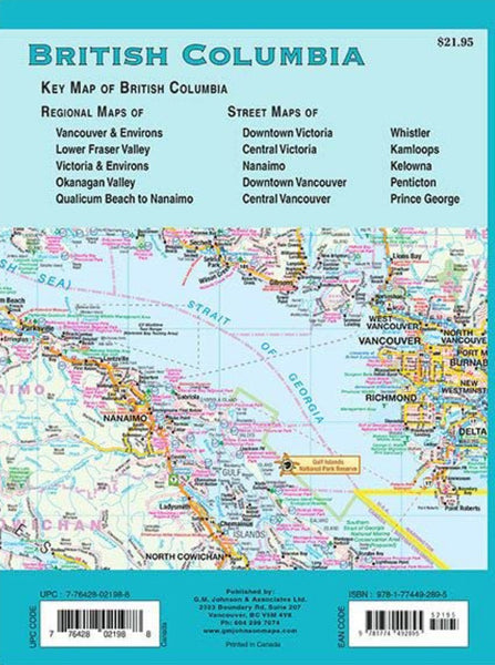 British Columbia, Canada Map Book GM Johnson