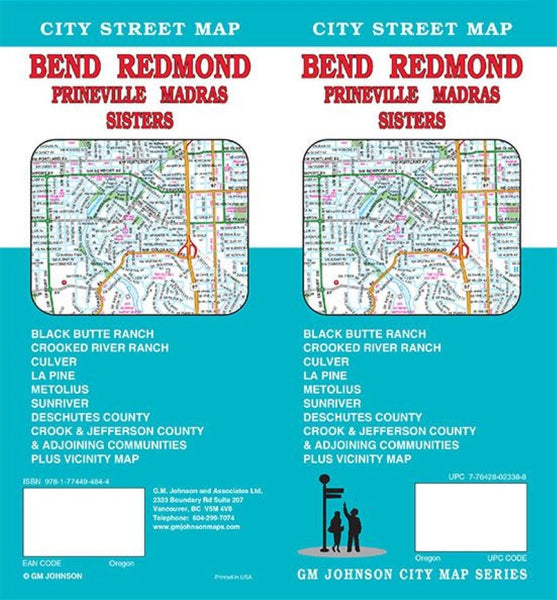 Bend : Redmond : Prineville : Madras : Sisters : city street map GM Johnson