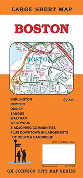 Boston, Massachusetts Street Map GM Johnson