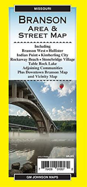 Branson, Missouri Area & Street Map GM Johnson