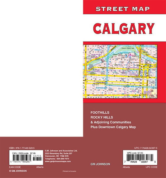 Calgary, Alberta Street Map GM Johnson