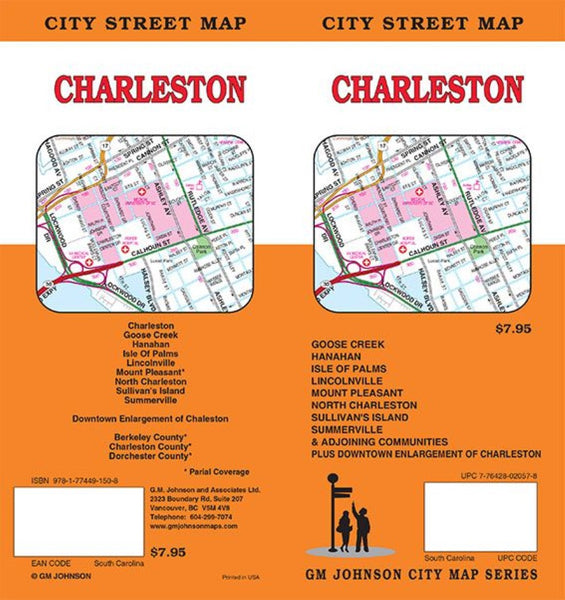 Charleston, South Carolina Street Map GM Johnson