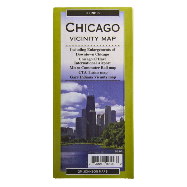 Chicago & Vicinity, Illinois Regional Map GM Johnson