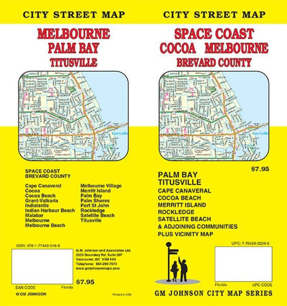 Cocoa / Melbourne / Brevard County / Space Coast, Florida Street Map GM Johnson