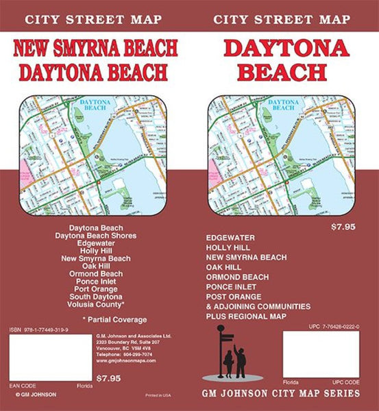 Daytona Beach : New Smyrna Beach City Street Map GM Johnson