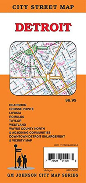Detroit, Michigan City Street Map GM Johnson
