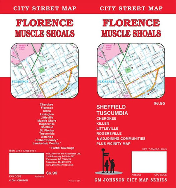 Florence : Muscle Shoals : city street map GM Johnson