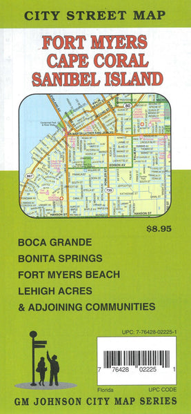 Fort Myers Cape Coral Sanibal Island City Street Map GM Johnson