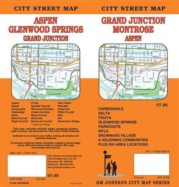 Grand Junction : Montrose : Aspen : city street map GM Johnson