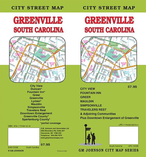 Greenville, South Carolina Street Map GM Johnson