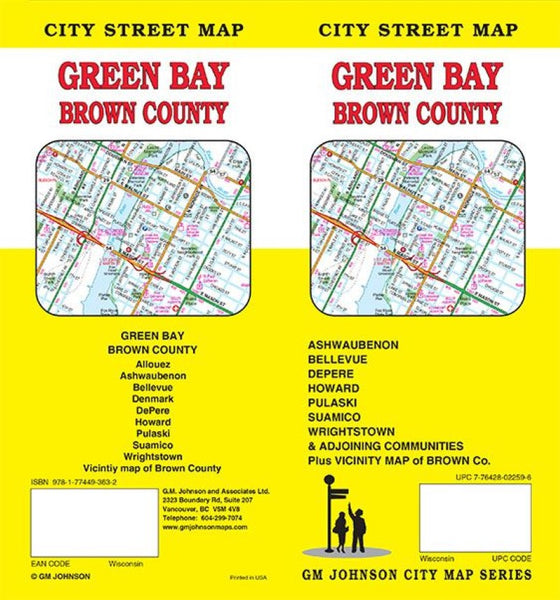 Green Bay, Wisconsin City Street Map GM Johnson