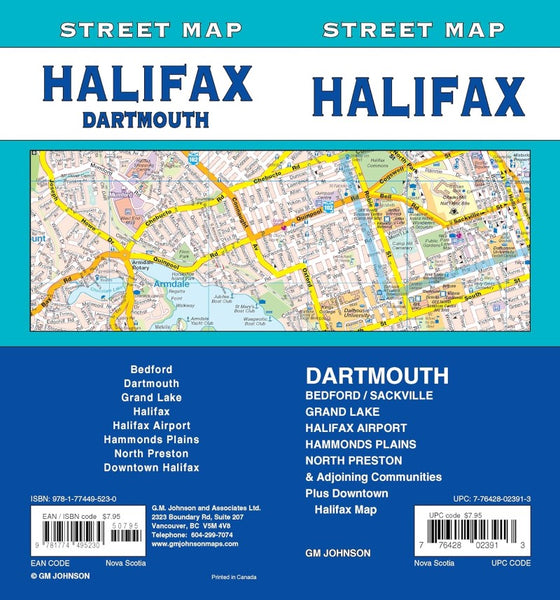 Halifax, Dartmouth Street Map GM Johnson
