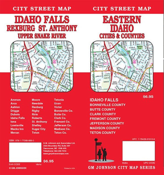 Eastern Idaho : cities & counties : city street map GM Johnson