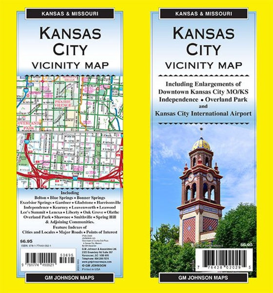 Kansas City & Vicinity, Missouri & Kansas Regional Map GM Johnson