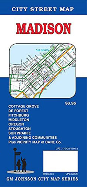 Madison, Wisconsin City Street Map GM Johnson