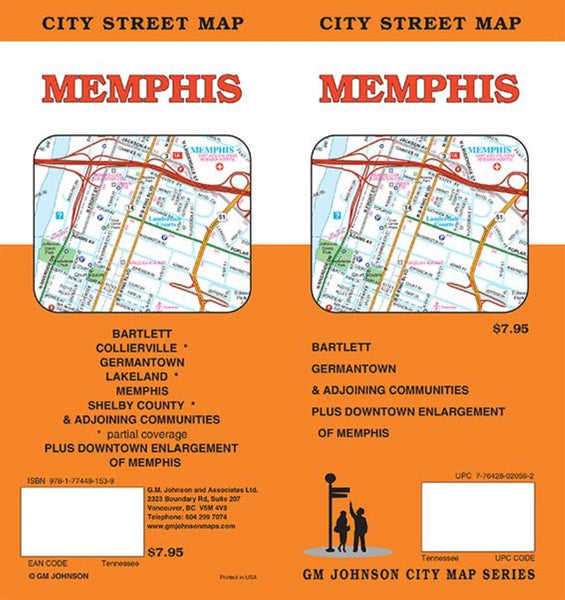 Memphis, Tennessee Street Map GM Johnson