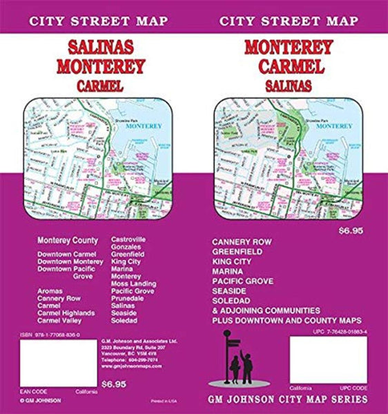 Monterey : Carmel : Salinas : city street map = Salinas : Monterey : Carmel : city street map GM Johnson