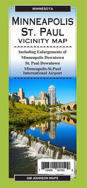 Minneapolis St Paul & Vicinity, Minnesota Regional Map GM Johnson