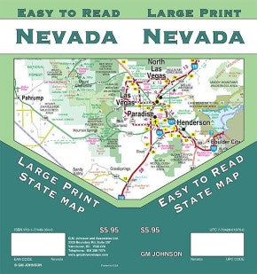 Nevada : easy to read state map : large print GM Johnson