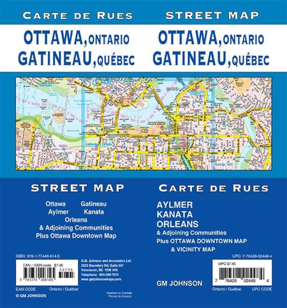 Ottawa, ON / Gatineau, QC Street Map GM Johnson