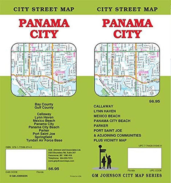 Panama City : Callaway : Lynn Haven : City Street Map GM Johnson